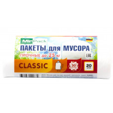 Мешки для мусора ПНД MirPack (МирПак) Classic, белые, 30 л, 6 мкм, 20 шт