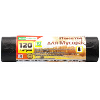 Мешки для мусора ПНД MirPack (МирПак) Classic, черные, 120 л, 12 мкм, 10 шт Мешки для мусора ПНД MirPack (МирПак) Classic, черные, 120 л, 12 мкм, 10 шт