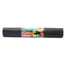 Мешки для мусора ПВД MirPack (МирПак) Premium+, черные, 120 л, 40 мкм, 10 шт