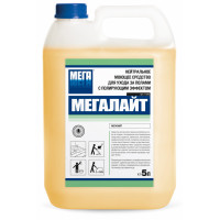 Нейтральное моющее средство для ухода за полами с полирующим эффектом Мегалайт, 5 л Нейтральное моющее средство для ухода за полами с полирующим эффектом Мегалайт, 5 л