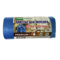 Мешки для мусора особопрочные ПВД MirPack (МирПак) Premium+, синие, 30 л, 20 мкм, 20 шт Мешки для мусора особопрочные ПВД MirPack (МирПак) Premium+, синие, 30 л, 20 мкм, 20 шт
