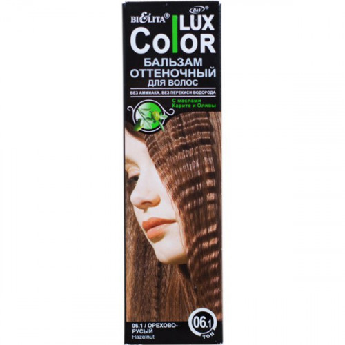 Оттеночный бальзам для волос Bielita Color Lux №06.1 - Орехово-русый, 100 мл Оттеночный бальзам для волос Bielita Color Lux №06.1 - Орехово-русый, 100 мл