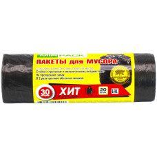 Мешки для мусора ПНД MirPack (МирПак) Хит, черные, 50х60 см, 30 л, 8 мкм, 20 шт