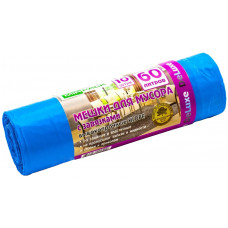 Мешки для мусора ПВД MirPack (МирПак) Deluxe, синие, 60 л, 35 мкм, 10 шт