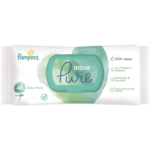 Салфетки детские влажные Pampers (Памперс) Baby Aqua Pure, 48 шт Салфетки детские влажные Pampers (Памперс) Baby Aqua Pure, 48 шт