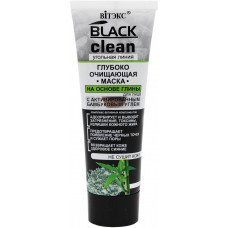 Глубоко очищающая маска для лица на основе глины Витэкс Black Clean, 75 мл Глубоко очищающая маска для лица на основе глины Витэкс Black Clean, 75 мл