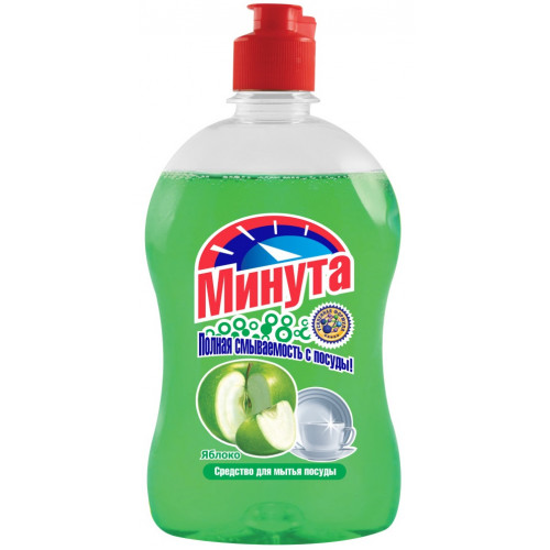 Средство для мытья посуды (гель) Минута Яблоко, 500 мл Средство для мытья посуды (гель) Минута Яблоко, 500 мл