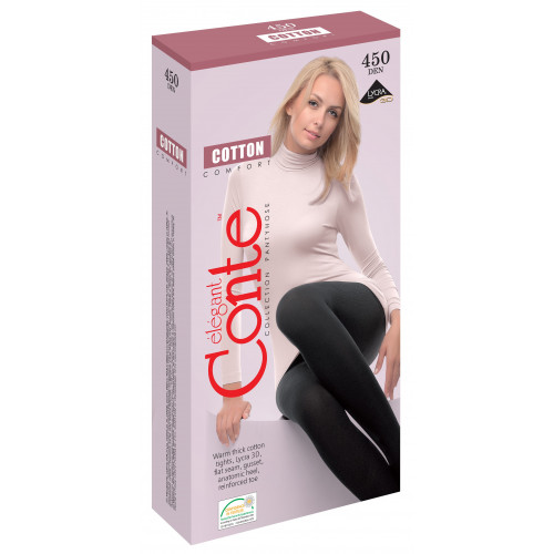Колготки Conte Cotton (Конте Коттон), Nero, черные, 250 den, 4 размер Колготки Conte Cotton (Конте Коттон), Nero, черные, 250 den, 4 размер