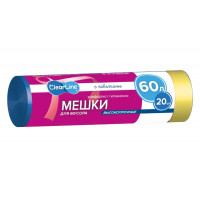 Мешки для мусора с завязками Clear Line (Клир Лайн), синие, 60 л, 20 шт