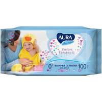 Детские влажные салфетки Aura (Аура) Ultra Comfort, без крышки, 100 шт Детские влажные салфетки Aura (Аура) Ultra Comfort, без крышки, 100 шт