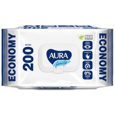 Влажные салфетки для всей семьи Aura (Аура) Family, с крышкой, 200 шт