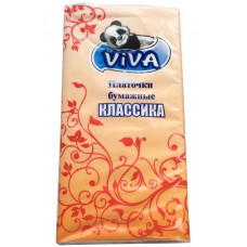 Платочки бумажные Viva (Вива) Классические, 2-слойные, 10 уп из 10 платочков Платочки бумажные Viva (Вива) Классические, 2-слойные, 10 уп из 10 платочков