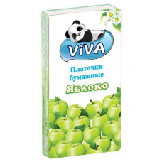 Платочки бумажные Viva (Вива) Яблоко, 2-слойные, 10 уп из 10 платочков Платочки бумажные Viva (Вива) Яблоко, 2-слойные, 10 уп из 10 платочков