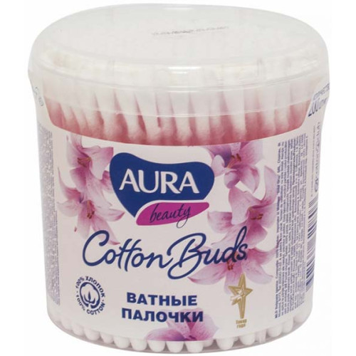 Ватные палочки Aura (Аура), в стакане, 200 шт Ватные палочки Aura (Аура), в стакане, 200 шт