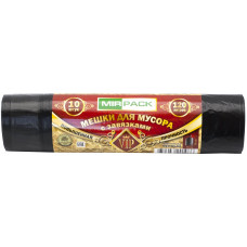 Мешки для мусора с завязками ПНД MirPack (МирПак) Vip, черные, 120 л, 15 мкм, 10 шт