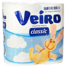 Туалетная бумага Veiro (Вейро) Classic, 2-х слойная, цвет белый, 4 шт Туалетная бумага Veiro (Вейро) Classic, 2-х слойная, цвет белый, 4 шт