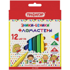 Фломастеры Пифагор Эники-Беники, вентилируемый колпачок, 12 цветов Фломастеры Пифагор Эники-Беники, вентилируемый колпачок, 12 цветов