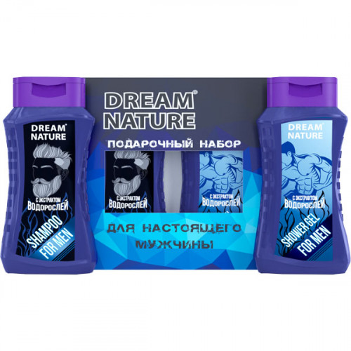 Подарочный набор для мужчин Dream Nature с экстрактом Водорослей (шампунь и гель для душа) Подарочный набор для мужчин Dream Nature с экстрактом Водорослей (шампунь и гель для душа)