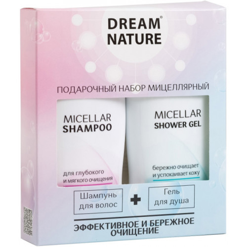 Подарочный набор для женщин Dream Nature (мицеллярный шампунь и гель для душа) Подарочный набор для женщин Dream Nature (мицеллярный шампунь и гель для душа)