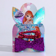 Набор для волос Winx (Феи Винкс) 2 в 1, блестящие: заколка-бант + 2 зажима Набор для волос Winx (Феи Винкс) 2 в 1, блестящие: заколка-бант + 2 зажима