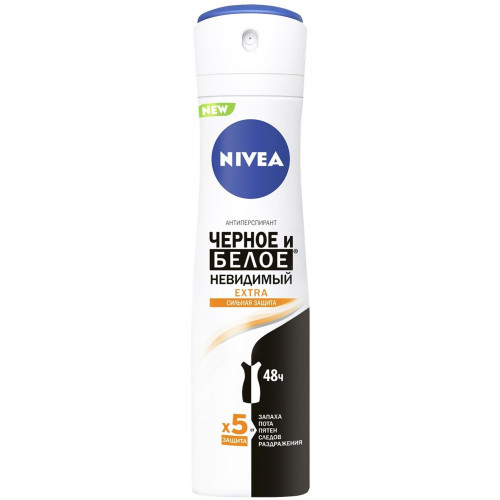 Антиперспирант женский Nivea (Нивея) Extra Невидимый черное и белое, 150 мл Антиперспирант женский Nivea (Нивея) Extra Невидимый черное и белое, 150 мл