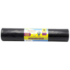Мешки для мусора ПВД MirPack (МирПак) Добрыня, чёрные, 120 л, 100 мкм, 10 шт