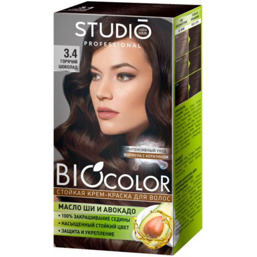 Крем-краска для волос Studio (Студио) Professional BIOcolor, тон 3.4 - Горячий шоколад Крем-краска для волос Studio (Студио) Professional BIOcolor, тон 3.4 - Горячий шоколад