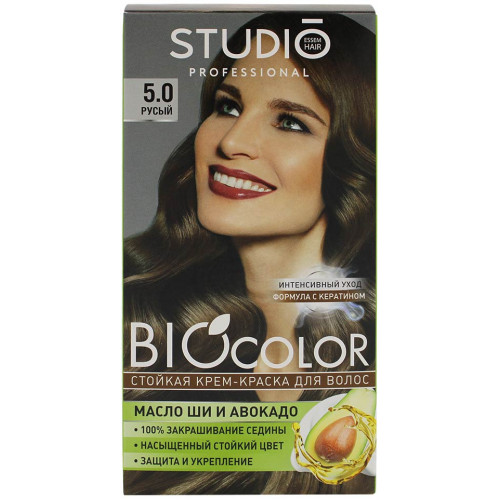 Крем-краска для волос Studio (Студио) Professional BIOcolor, тон 5.0 - Русый Крем-краска для волос Studio (Студио) Professional BIOcolor, тон 5.0 - Русый