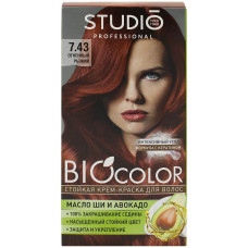 Крем-краска для волос Studio (Студио) Professional BIOcolor, тон 7.43 - Огненно-рыжий Крем-краска для волос Studio (Студио) Professional BIOcolor, тон 7.43 - Огненно-рыжий