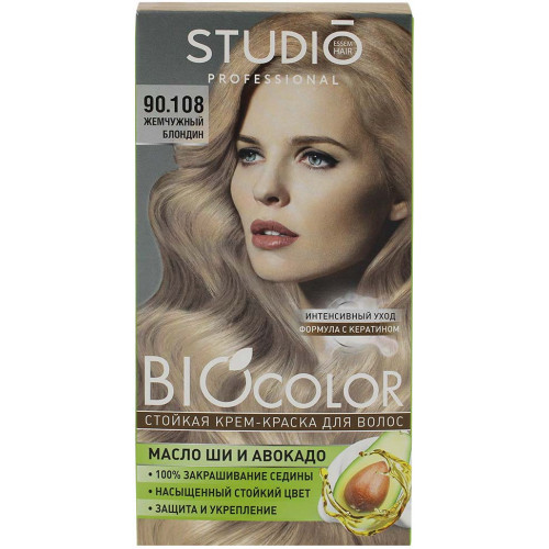 Крем-краска для волос Studio (Студио) Professional BIOcolor, тон 90.108 - Жемчужный блондин Крем-краска для волос Studio (Студио) Professional BIOcolor, тон 90.108 - Жемчужный блондин