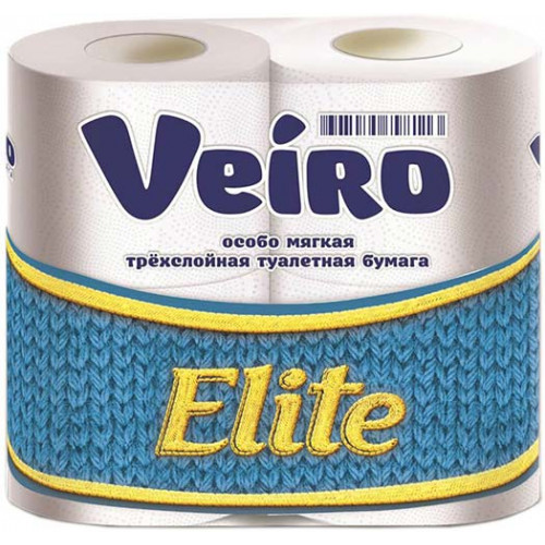 Туалетная бумага Veiro (Вейро) Elite, цвет белый, 3-х слойная, 4 шт Туалетная бумага Veiro (Вейро) Elite, цвет белый, 3-х слойная, 4 шт
