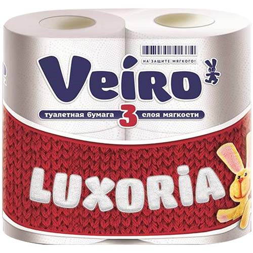 Туалетная бумага Veiro (Вейро) Luxoria, цвет белый, 3-х слойная, 4 шт Туалетная бумага Veiro (Вейро) Luxoria, цвет белый, 3-х слойная, 4 шт