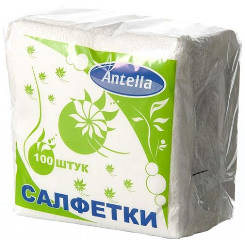 Салфетки бумажные Antella (Антелла), 1-слойные, цвет белый, 24х24 см, 100 шт Салфетки бумажные Antella (Антелла), 1-слойные, цвет белый, 24х24 см, 100 шт