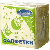 Cалфетки бумажные Antella (Антелла), 1-слойные, цвет жёлтый, 24х24 см, 100 шт Cалфетки бумажные Antella (Антелла), 1-слойные, цвет жёлтый, 24х24 см, 100 шт