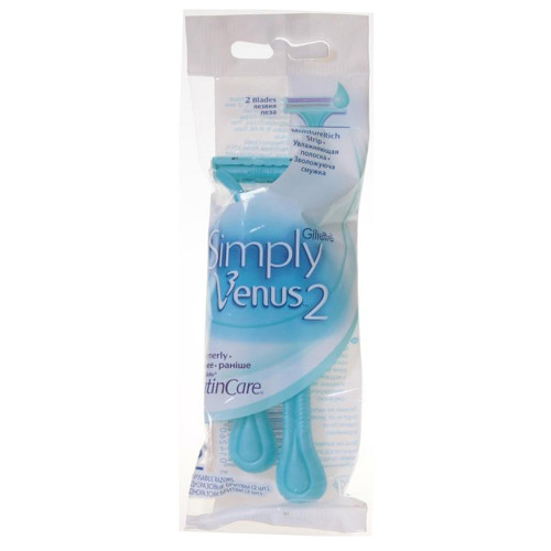 Одноразовые женские станки для бритья Gillette (Джиллетт Симпл Венус) Simply Venus 2, 2 шт Одноразовые женские станки для бритья Gillette (Джиллетт Симпл Венус) Simply Venus 2, 2 шт