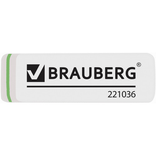Резинка (ластик) стирательная Brauberg (Брауберг) Partner, прямоугольная, скошенные края, цвет белый, 57х18х8 мм Резинка (ластик) стирательная Brauberg (Брауберг) Partner, прямоугольная, скошенные края, цвет белый, 57х18х8 мм