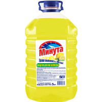 Средство для мытья посуды (гель) Минута Лимон, ПЭТ, 5 л Средство для мытья посуды (гель) Минута Лимон, ПЭТ, 5 л