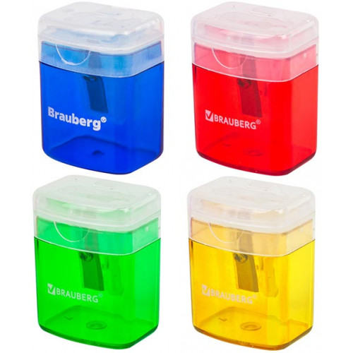 Точилка прямоугольная Brauberg (Брауберг) OfficeBox, с контейнером и крышкой, прямоугольная, цвет ассорти, в упаковке с подвесом Точилка прямоугольная Brauberg (Брауберг) OfficeBox, с контейнером и крышкой, прямоугольная, цвет ассорти, в упаковке с подвесом