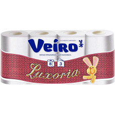 Туалетная бумага Veiro (Вейро) Luxoria, цвет белый, 3-х слойная, 8 шт Туалетная бумага Veiro (Вейро) Luxoria, цвет белый, 3-х слойная, 8 шт