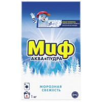 Стиральный порошок автомат Миф Аквапудра «Морозная свежесть», 1 кг Стиральный порошок автомат Миф Аквапудра «Морозная свежесть», 1 кг