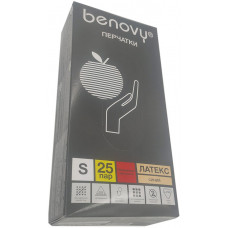 Перчатки медицинские Benovy (Бенови) из натурального латекса, повышенной прочности, размер S, 25 пар/50 шт Перчатки медицинские Benovy (Бенови) из натурального латекса, повышенной прочности, размер S, 25 пар/50 шт
