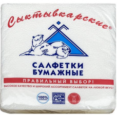 Салфетки бумажные Сыктывкарские, 1-слойные, цвет белый, 24х24 см, 100 шт Салфетки бумажные Сыктывкарские, 1-слойные, цвет белый, 24х24 см, 100 шт