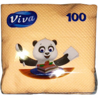 Салфетки бумажные Viva (Вива), 1-слойные, цвет персиковый, 24х24 см, в упаковке 100 штук Салфетки бумажные Viva (Вива), 1-слойные, цвет персиковый, 24х24 см, в упаковке 100 штук