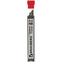 Грифели запасные Brauberg (Брауберг) Hi-Polymer, твердость HB, толщина 0,5 мм, в упаковке 12 шт Грифели запасные Brauberg (Брауберг) Hi-Polymer, твердость HB, толщина 0,5 мм, в упаковке 12 шт