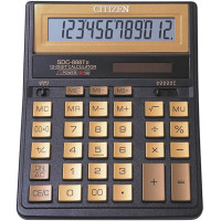 Калькулятор настольный Citizen SDC-888TIIGE, 12 разрядов, двойное питание, цвет золотой, 203х158 мм Калькулятор настольный Citizen SDC-888TIIGE, 12 разрядов, двойное питание, цвет золотой, 203х158 мм