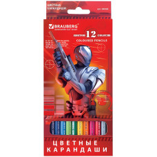 Карандаши цветные Brauberg (Брауберг) Star Patrol, заточенные, картонная упаковка, 12 цветов Карандаши цветные Brauberg (Брауберг) Star Patrol, заточенные, картонная упаковка, 12 цветов