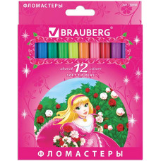 Фломастеры Brauberg (Брауберг) Rose Angel, вентилируемый колпачок, картонная упаковка, 12 цветов Фломастеры Brauberg (Брауберг) Rose Angel, вентилируемый колпачок, картонная упаковка, 12 цветов
