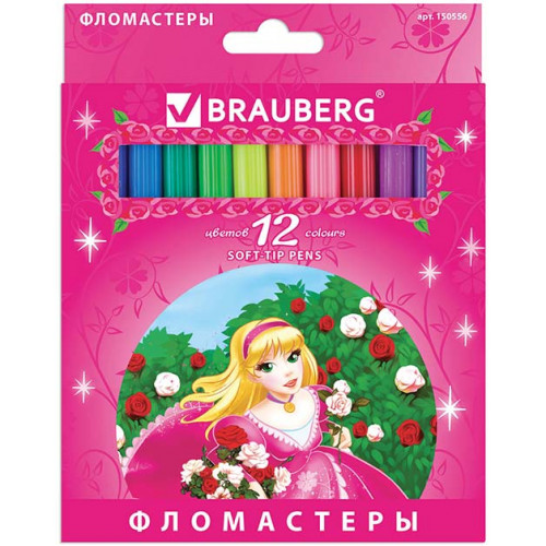 Фломастеры Brauberg (Брауберг) Rose Angel, вентилируемый колпачок, картонная упаковка, 12 цветов Фломастеры Brauberg (Брауберг) Rose Angel, вентилируемый колпачок, картонная упаковка, 12 цветов