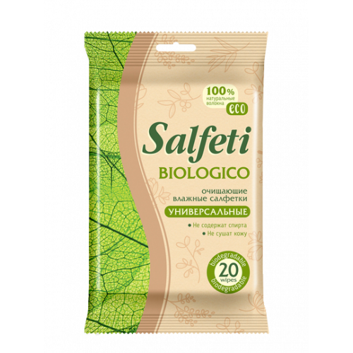Влажные салфетки универсальные Salfeti (Салфети) Eco Biologico, 20 шт Влажные салфетки универсальные Salfeti (Салфети) Eco Biologico, 20 шт