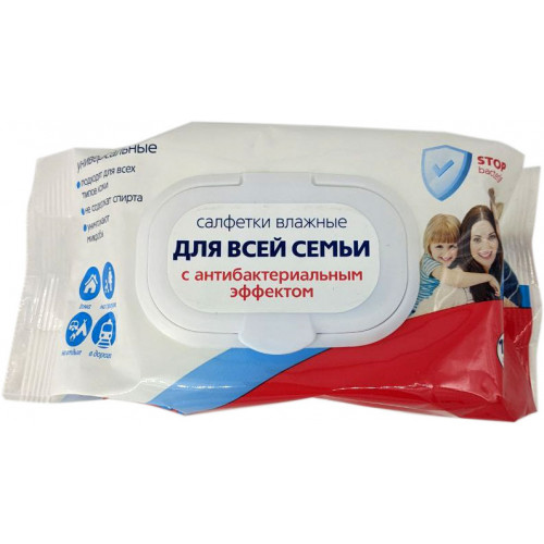Влажные салфетки Светофор для всей семьи с антибактериальным эффектом, клапан 120 шт Влажные салфетки Светофор для всей семьи с антибактериальным эффектом, клапан 120 шт
